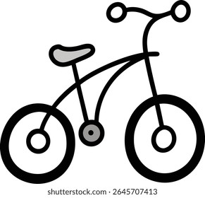 organic children s toy bicycle doodle style vector art.