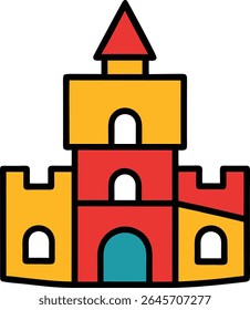 organic children s toy castle block vector art.