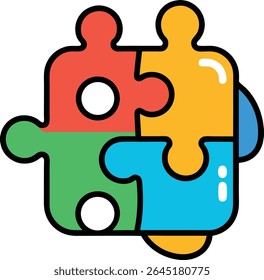 organic children s toy puzzle doodle style vector art.