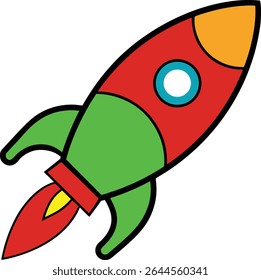 organic children s toy rocket doodle style vector art.