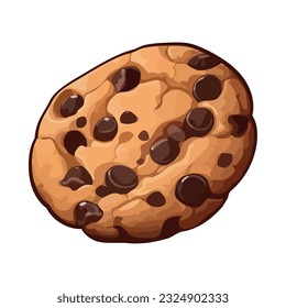 Organic chocolate cookie snack, fresh meal icon isolated