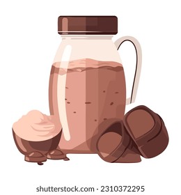 Organic chocolate jar, illustration design icon isolated