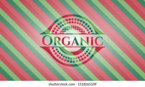 Organic christmas colors style badge. Vector Illustration. Detailed.