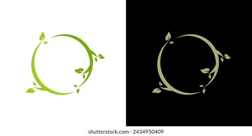 organic circle frame vector template illustration for your logo