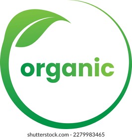 Hoja verde circular orgánica, icono ecológico