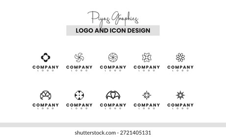 Paquete de diseño de logotipo circular orgánico