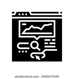 organic click through rate seo glyph icon vector. organic click through rate seo sign. isolated symbol illustration