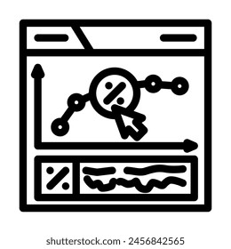 Organisches Klicken durch Rate SEO Line Icon Vektorgrafik. Organisches Klicken durch Rate SEO Zeichen. Isoliertes Kontursymbol Schwarze Abbildung