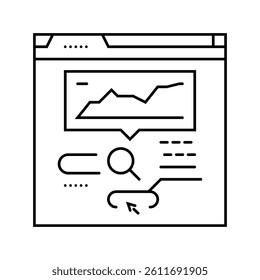 organic click through rate seo line icon vector. organic click through rate seo sign. isolated contour symbol black illustration