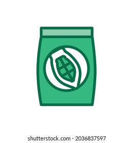 Organic cocoa powder color line icon. Outline pictogram for web page, mobile app, promo.