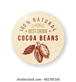 Organic cocoa round label with type design