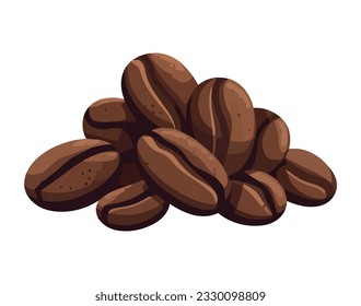 Organic coffee bean over white