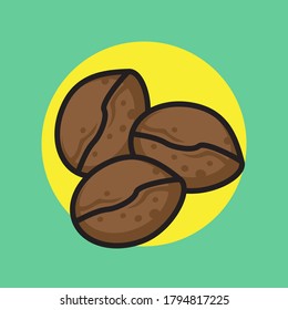 Organic Coffee Bean. Coffee Shop. You can use this image in cafe, restaurants, t-shirts, brochures, posters or other purposes. vector illustration. Flat Design.