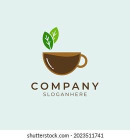 organic coffee and tea logo icon illustration perfect for coffee shop and restaurant