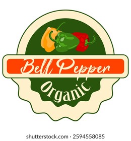Organic Color Bell Pepper packaging tag.