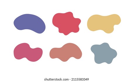 Organic Color Blobs Of Irregular Shape. Random Shapes.