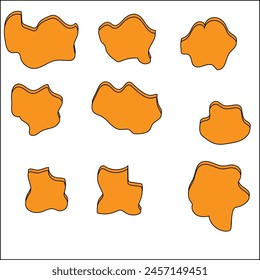 Organic colorful blob shape isolated on transparent background. Abstract fluid shapes vector set, simple decoration eps 10.