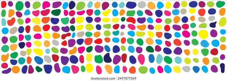 Organic colorful blob shape isolated on transparent background. Abstract fluid shapes vector set, simple decoration forms.