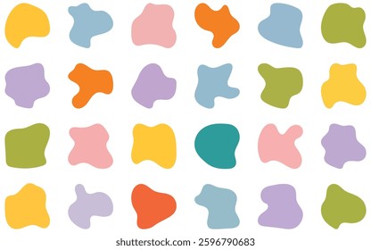 Organic colorful blob shapes. Round abstract organic shape collection.