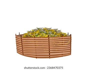 Organic compost in bamboo rings.