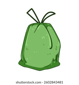 organic compostable trash bag cartoon. recycling natural, plantbased renewable, earthfriendly disposable organic compostable trash bag sign. isolated symbol vector illustration