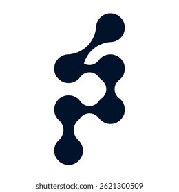Organic connect pattern with metaball molecules. Geometric blob shapes and fluid dots. Flat vector illustration isolated on white background.