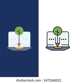 Organic, Content, Organic Content, Digital  Icons. Flat and Line Filled Icon Set Vector Blue Background