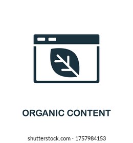 Organic Content icon. Simple element from content marketing collection. Creative Organic Content icon for web design, templates, infographics and more