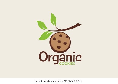 organic cookie logo with a cookie hanging like a fruit.