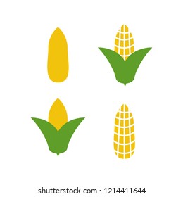 Organic corn vector. Corn and corncob vegetable agriculture