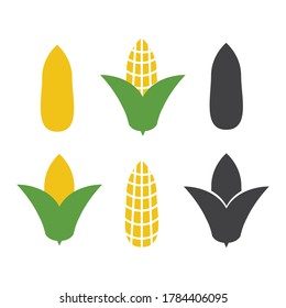 Organic corn vector. Corn and corncob vegetable agriculture