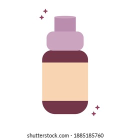 organic cosmetic bottle with sparks on a white background vector illustration design