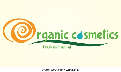 Organic cosmetic logo. Vector illustration in EPS10. 