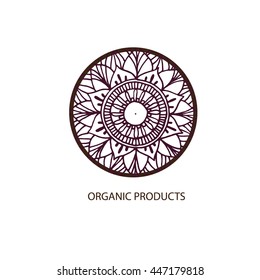 Organic cosmetic mono line logo design templates. Made in vector. Perfect for packaging and wrapping paper