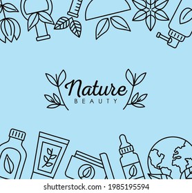 organic cosmetics frame and lettering