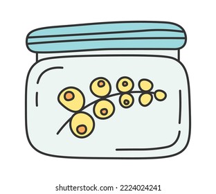 Organic cosmetics jar Beauty icon. Vector illustration