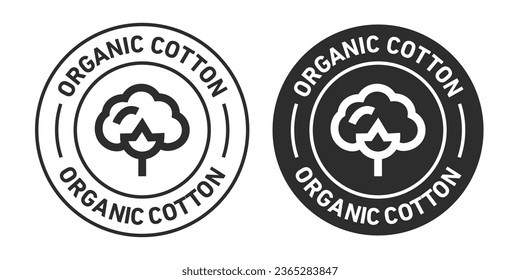 Organic cotton Icons set in black filled and outlined.