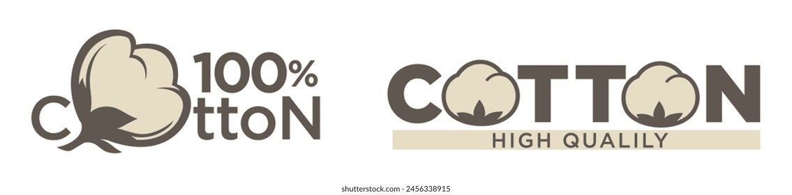 Organic Cotton Logos Collection vector