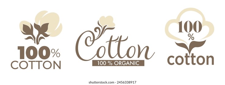 Organic Cotton Logos Collection vector