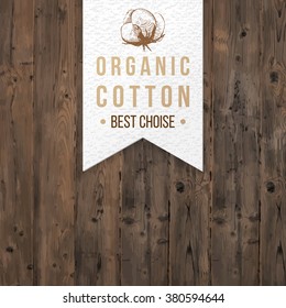 Organic cotton paper label with type design