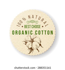 Organic cotton round label with type design