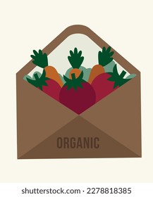 Organic Craft Envelope with Vegetables