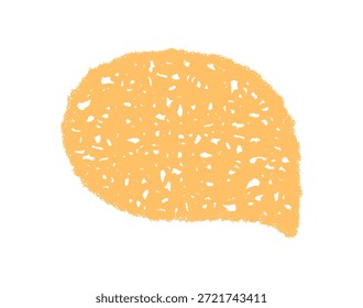 Burbuja de discurso de crayón orgánico en estilo naranja abstracto con borde de boceto. Elemento de la etiqueta engomada para el chat o la caja del mensaje, forma redonda de la charla con el acento juguetón del círculo, perfecto para la conversación creativa
