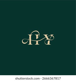organic curve wedding monogram initial logo design letter elegant style with wavy line HY