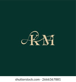 organic curve wedding monogram initial logo design letter elegant style with wavy line KM