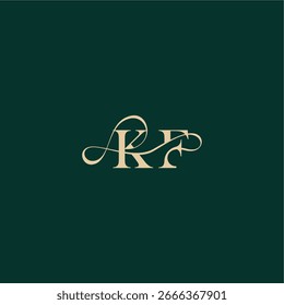 monograma de boda de curva orgánica letra de diseño de logotipo inicial estilo elegante con línea ondulada KF
