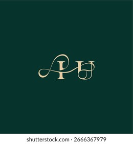 Organische Kurve Hochzeit Monogramm anfängliche Logo Design Brief eleganten Stil mit Wellenlinie IU