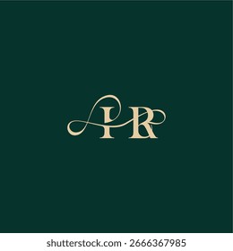 monograma de casamento de curva orgânica logotipo inicial carta estilo elegante com linha ondulada IR