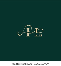 organic curve wedding monogram initial logo design letter elegant style with wavy line IL