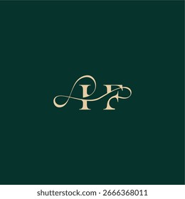 monograma de boda de curva orgánica letra de diseño de logotipo inicial estilo elegante con línea ondulada IF